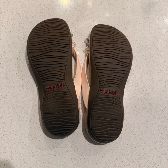 Vionic Bella II Blush Patent Bow Flip Flop Sandal Arch Support Orthotic Sz 11 - Picture 5 of 6